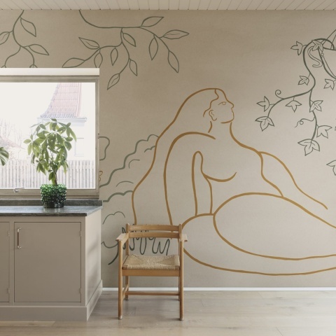Fototapet, Lush Lines, Orange &amp; Green, Rebel Walls - Img 3