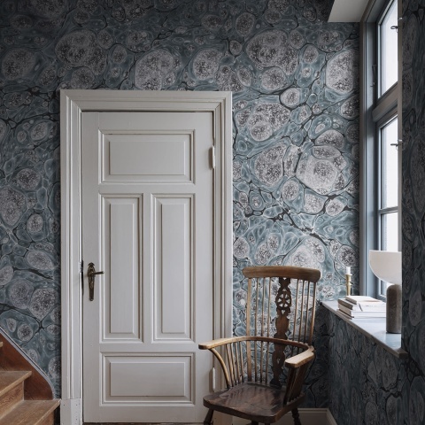 Fototapet, Marbling, Blue, Rebel Walls - Img 3