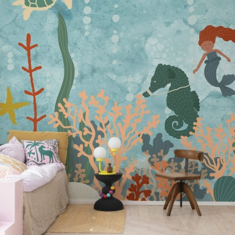 Fototapet, Mermaid World, Blue, Rebel Walls