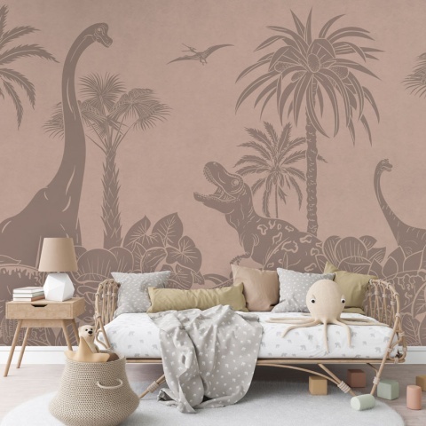 Fototapet Monochrome Dino - Pink Vintage, Kikki Belle - Img 3