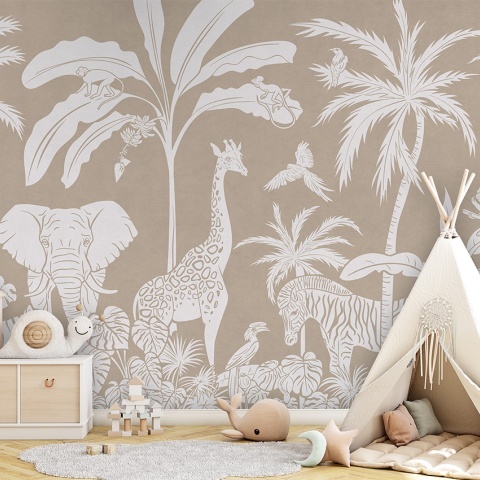 Fototapet Monochrome Jungle - Brown, Kikki Belle - Img 5