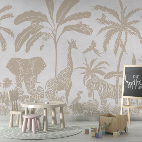 Fototapet Monochrome Jungle - White Vintage, Kikki Belle - Img 4
