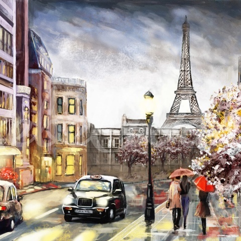 Fototapet, Painting Paris, Rebel Walls - Img 2