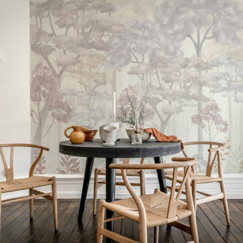 Fototapet, Pastel Forest, Pink, Rebel Walls - Img 3