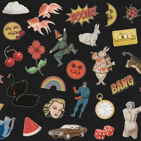 Fototapet, Patches, Black, Rebel Walls - Img 2