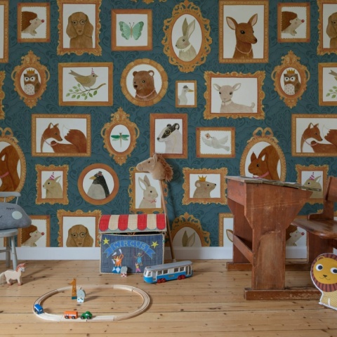 Fototapet, Pet Frames, Dark Blue, Rebel Walls