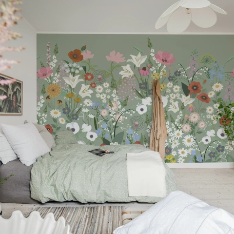 Fototapet, Playful Meadow, Green, Rebel Walls - Img 3