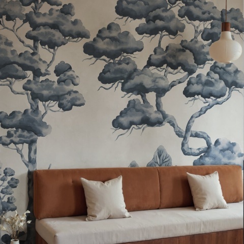 Fototapet, Poetic Trees, Blue, Rebel Walls