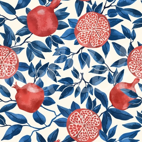 Fototapet, Pomegranate, Blue, Rebel Walls - Img 2