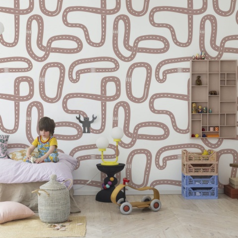 Fototapet, Race Track, Soft Pink, Rebel Walls - Img 4