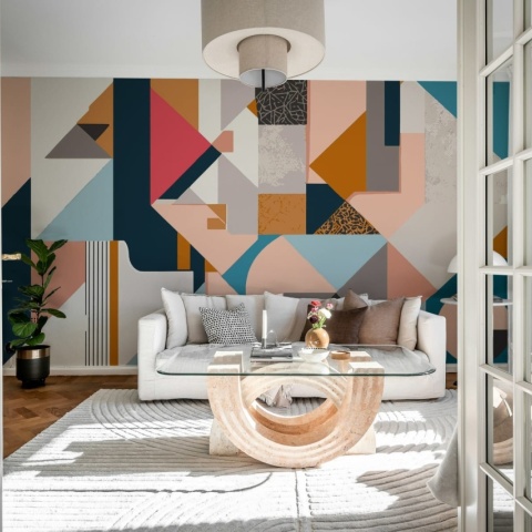 Fototapet, Retro Shapes, Multi, Rebel Walls