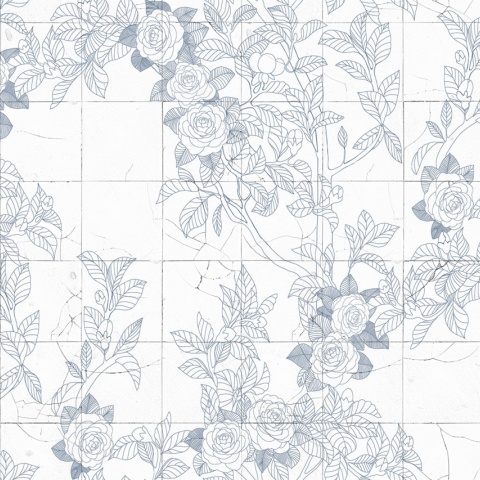 Fototapet, Rose Tiles, Blue, Rebel Walls - Img 6