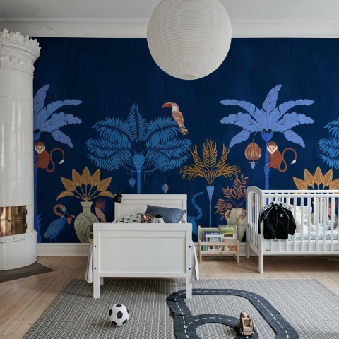Fototapet, Savanna Chic, Dark Blue, Rebel Walls