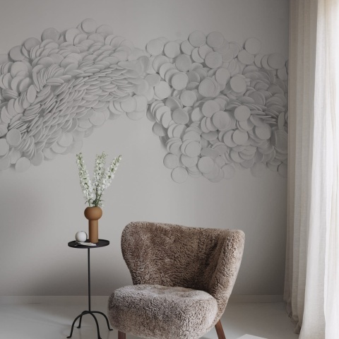 Fototapet, Scattered Dots, White, Rebel Walls