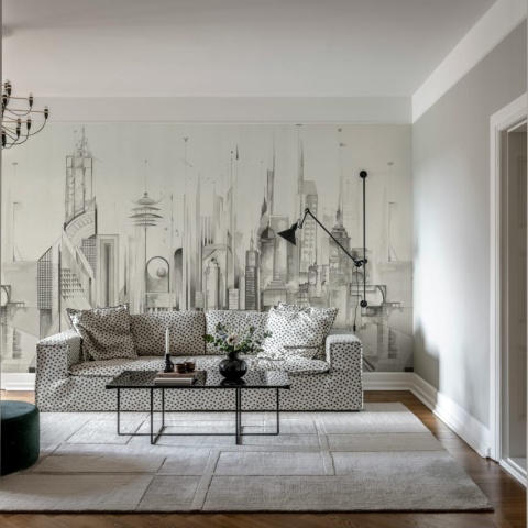 Fototapet, Sci-Fi Town, White, Rebel Walls