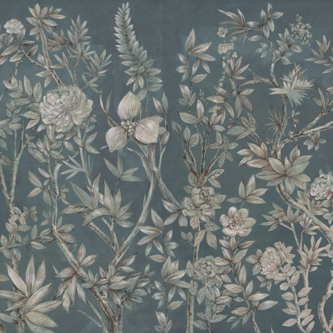 Fototapet, Silk Floral, Petrol, Rebel Walls - Img 2