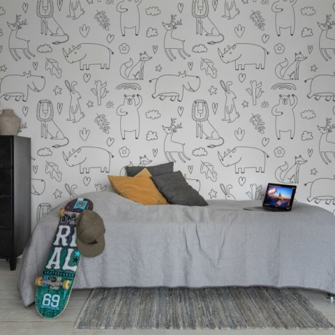 Fototapet, Sketches, Black &amp; White, Rebel Walls - Img 3