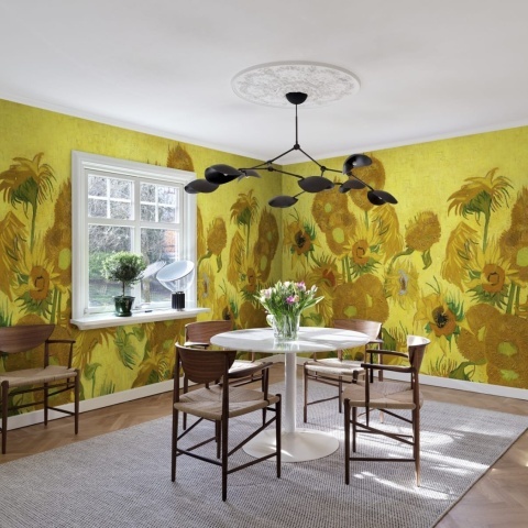 Fototapet, Sunflowers Repeatable, Yellow, Rebel Walls