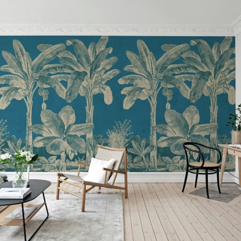 Fototapet, Timeless Tropics, Blue, Rebel Walls