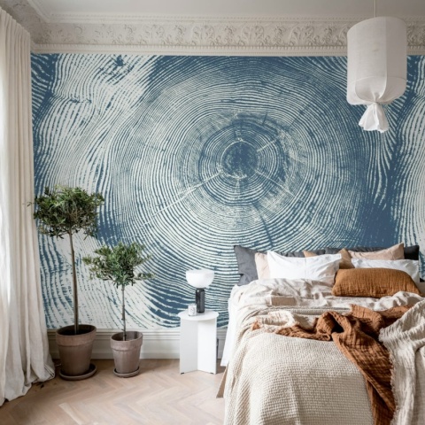 Fototapet, Tree Cut, Blue, Rebel Walls