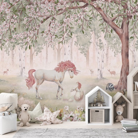 Fototapet Unicorn Forest - Green, Kikki Belle - Img 3