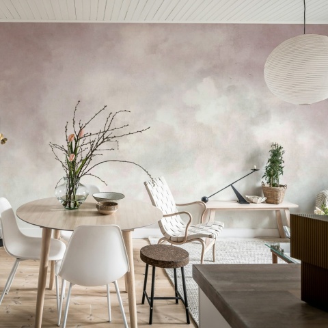 Fototapet, Vintage Clouds, Pink, Rebel Walls