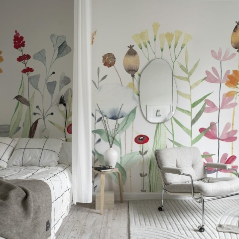 Fototapet, Watercolor Meadow, Pastel, Rebel Walls - Img 3