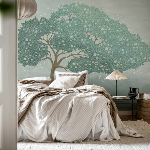 Fototapet, Windy Tree, Blue, Rebel Walls