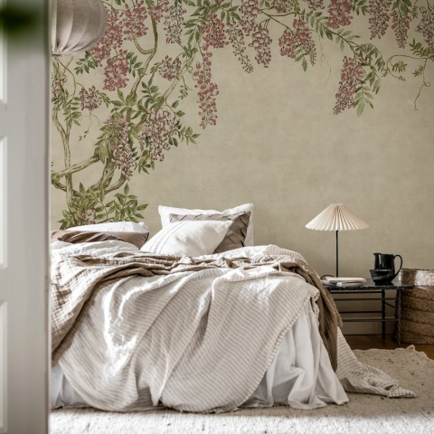 Fototapet, Wisteria Garden, Beige, Rebel Walls