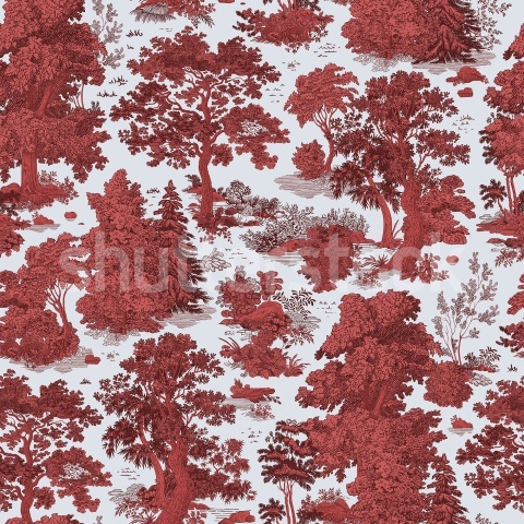 Fototapet, Woodland Toile, Red, Rebel Walls - Img 2