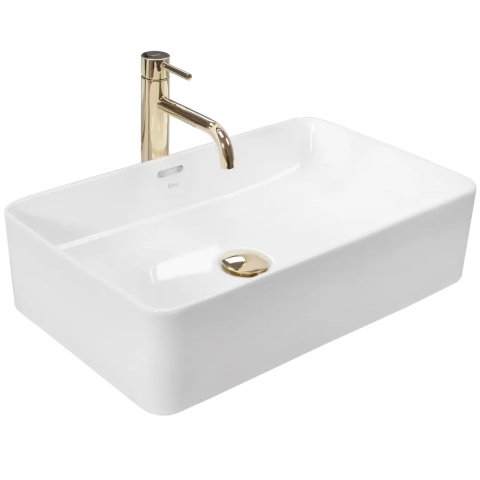 Lavoar pe blat Rea Berta 55 cm alb lucios - Img 3