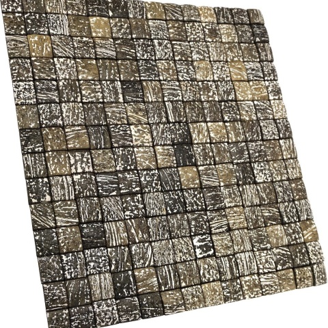 Panou decorativ 3D, Coconut, Honai Whitte Patina, 6 placi 42x42cm, 1.05 mp - Img 3