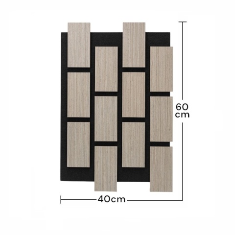 Panou riflaj acustic decorativ, MDF si pasla, AC16, 60x40x2.1cm, Gri - Img 6