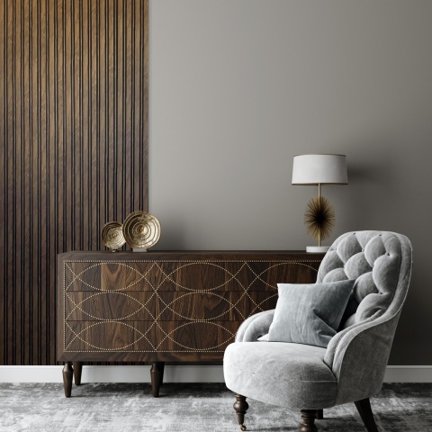 Panou riflaj decorativ 3D Milo, Walnut, 11.6x1.2x270 cm - Img 2