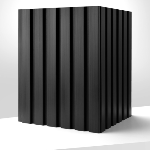 Panou riflaj decorativ 3D Olmo, Negru, 12.2x1.2x270 cm - Img 4