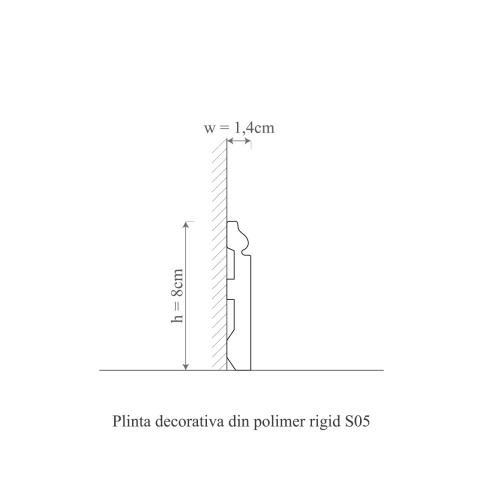 Plinta polimer rigid, Manavi, S5-8x1.4x200 cm - Img 2