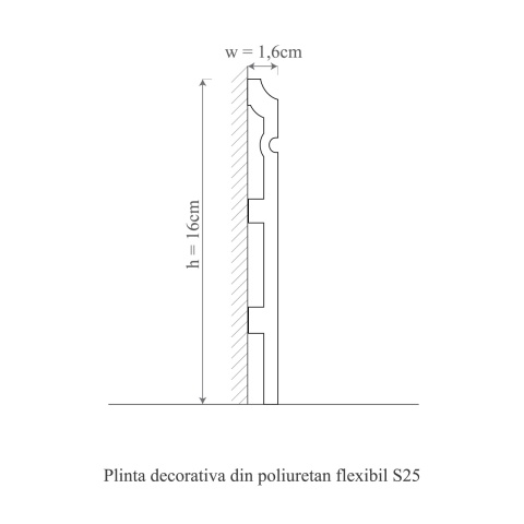 Plinta poliuretan flexibil, Manavi, S25-16x1.6x200 cm - Img 2