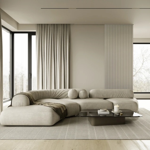 Profil stânga pentru riflaj decorativ Roca, Moonlight Grey, 270x8.7cm, Lamelio