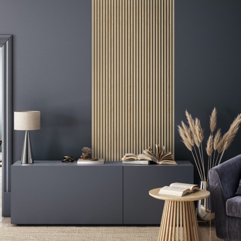 Riflaj decorativ MDF, Light Oak, fonoabsorbant, 28x2.1x270 cm - Img 4