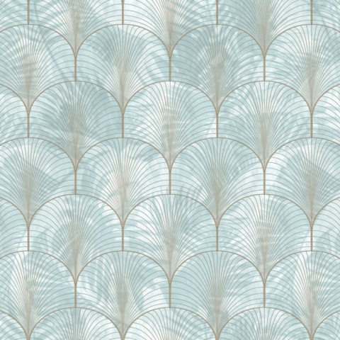 Tapet Art Deco Palms, Silver, Rebel Walls, 5 mp / rola - Img 2