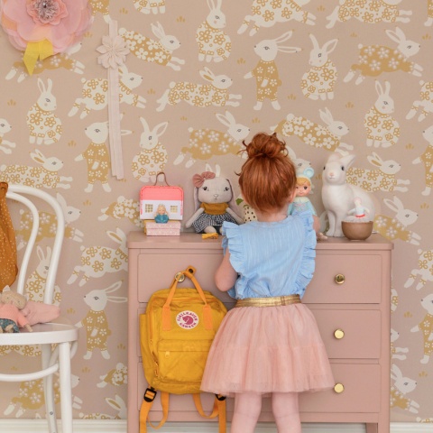 Tapet Garden Party, Dusty Blush Pink, Majvillan - Img 3