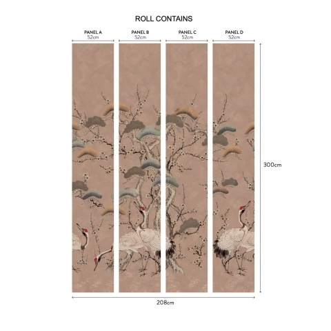 Tapet, Kyoto Blossom, Sandstone Pink, 1838 Wallcoverings, 6.53mp / rola - Img 2