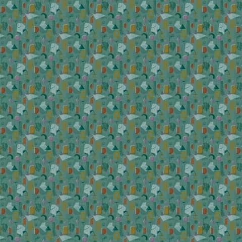 Tapet lavabil Brave Partiture, Turquoise, TresTintas 5mp / rola - Img 3