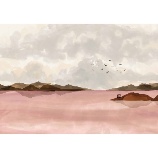 Tapet lavabil Dungeness View, Pink, Coordonne - Img 2