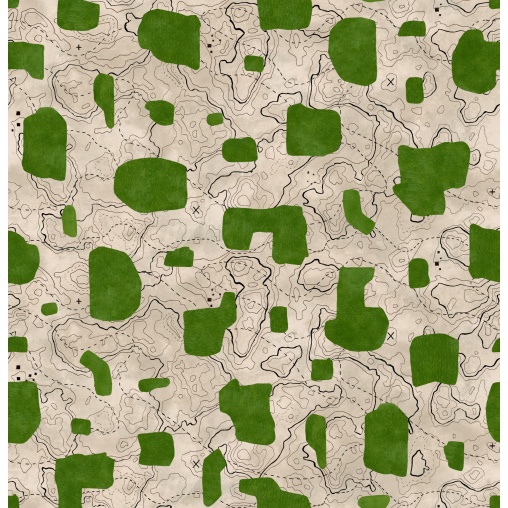 Tapet lavabil Map Xylography, Green, TresTintas 5mp / rola - Img 2