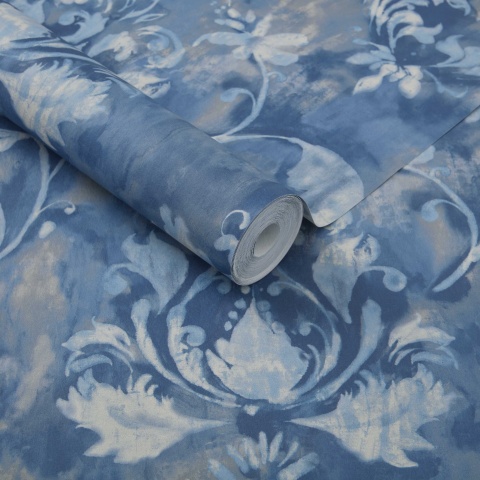 Tapet, Ornamenta, Indigo Blue Luxury Damask, 1838 Wallcoverings, 5.3mp / rola - Img 2