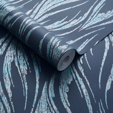 Tapet, Ripple, Blue Dusk Luxury Feature, 1838 Wallcoverings, 5.3mp / rola - Img 2