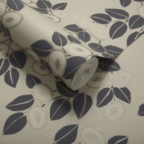 Tapet, Rosetta, Jet Black Luxury Leaf, 1838 Wallcoverings, 5.3mp / rola - Img 2