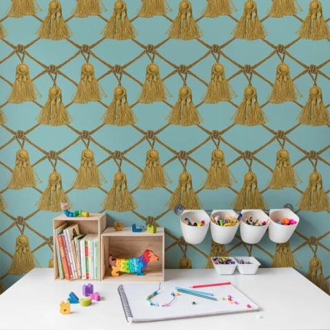Tapet Tassels, Soft Turquoise, Rebel Walls, 5 mp / rola