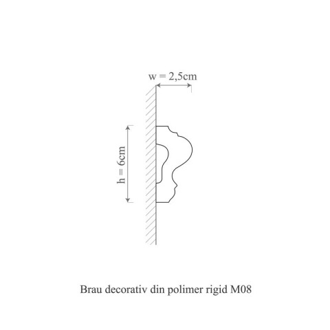 Brau polimer rigid, Allegria, M8 - 6x2.5x200 cm - Img 2